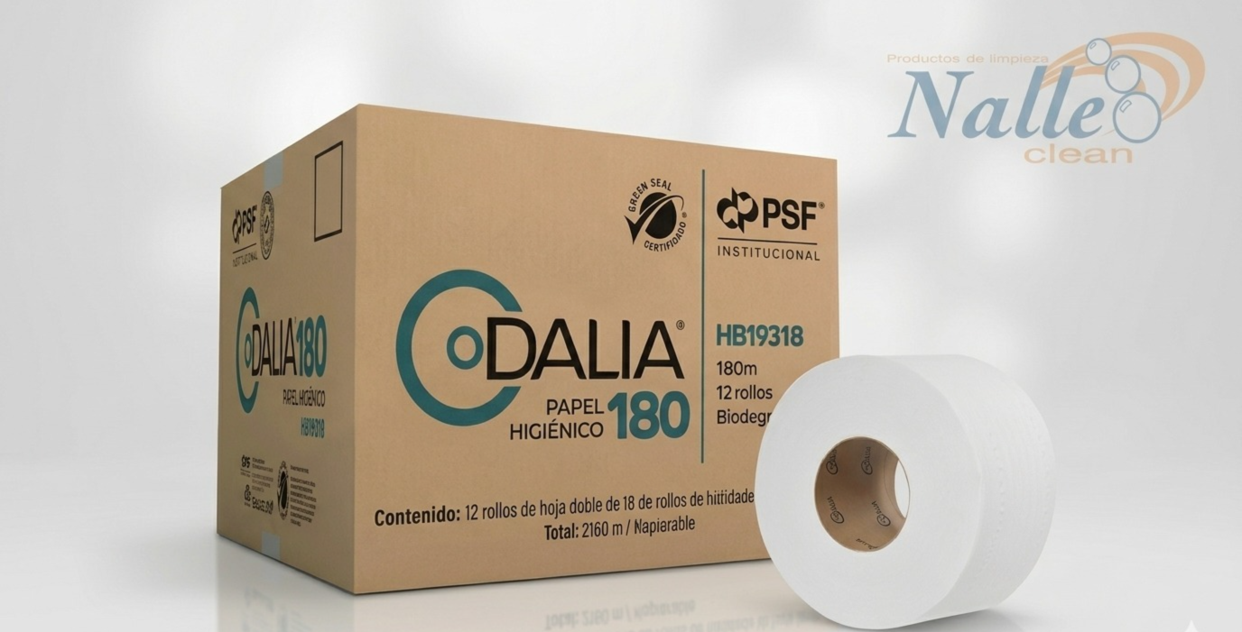 Papel Higiénico JR 12 Rollos de 180 m y Jumbo 6 Rollos de 360 m Marca Dalia