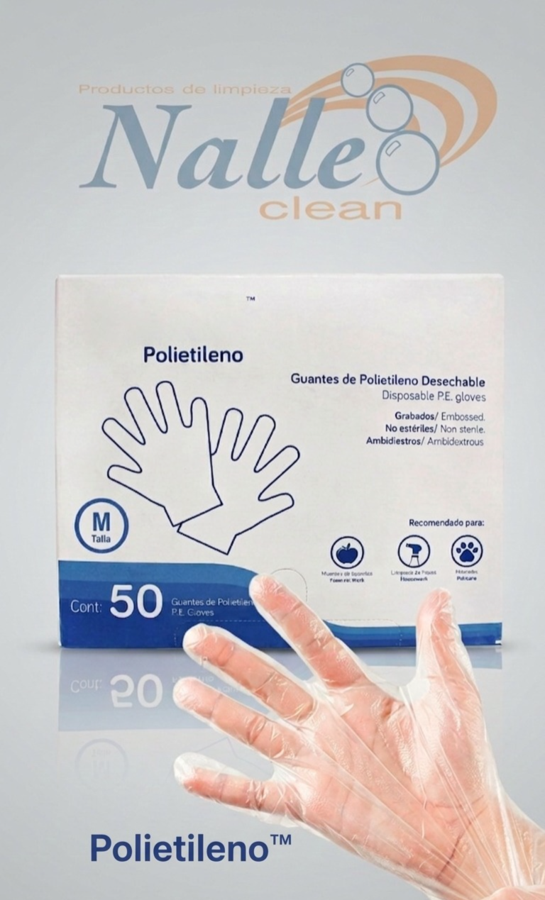 Guantes transparentes de polietileno – Desechables para manejo de alimentos