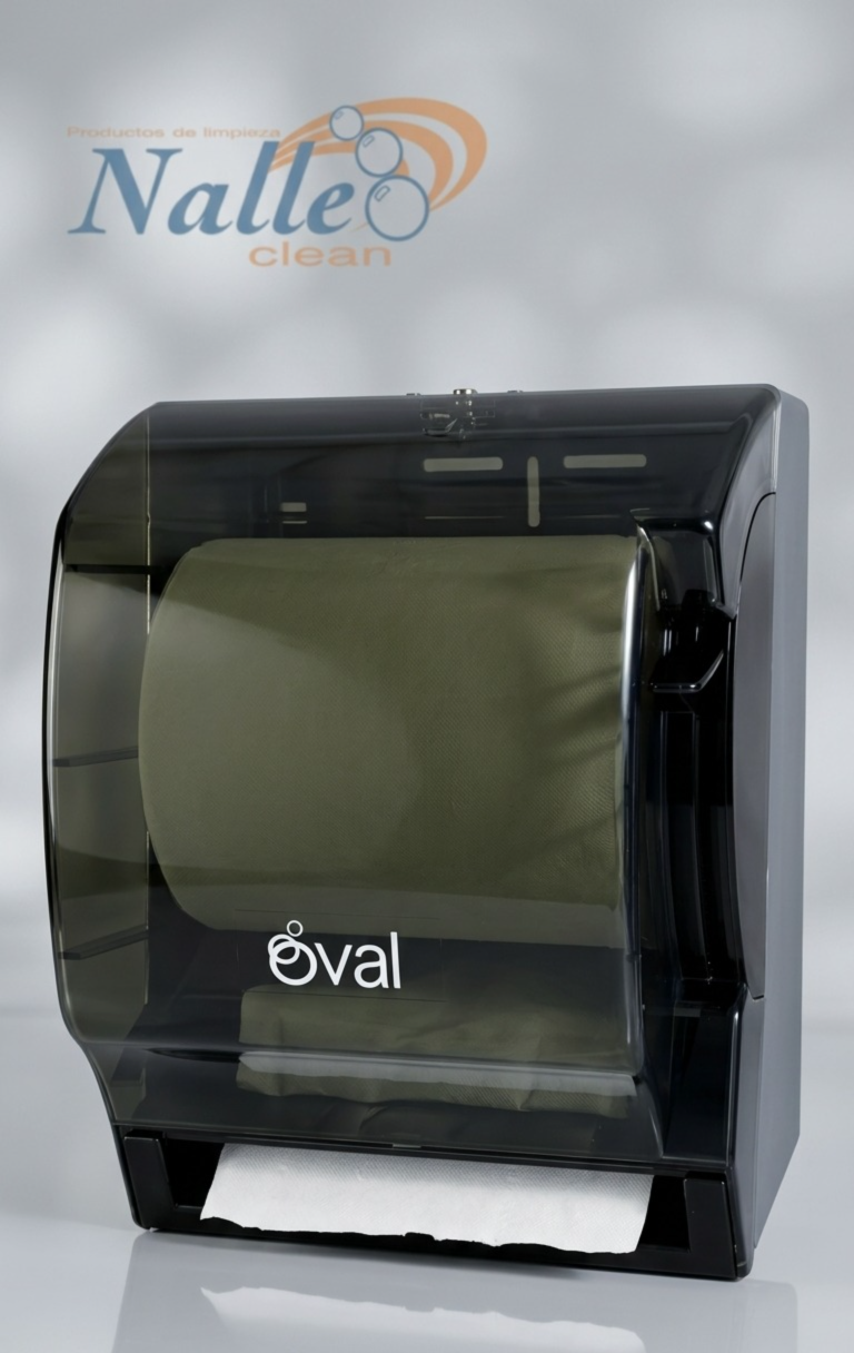 Dispensador de toalla en rollo marca Oval color humo