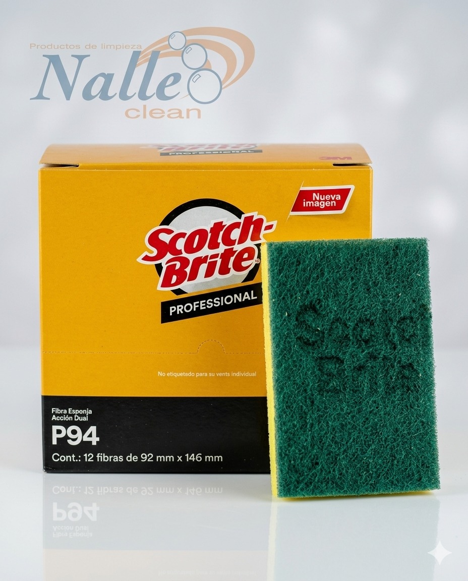 Fibra verde con esponja Scotch-Brite – Limpieza eficaz y resistente