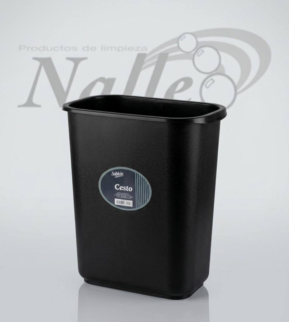 Cesto Rectangular Profesional para Basura 30x40x20 cm Negro Marca Sablon